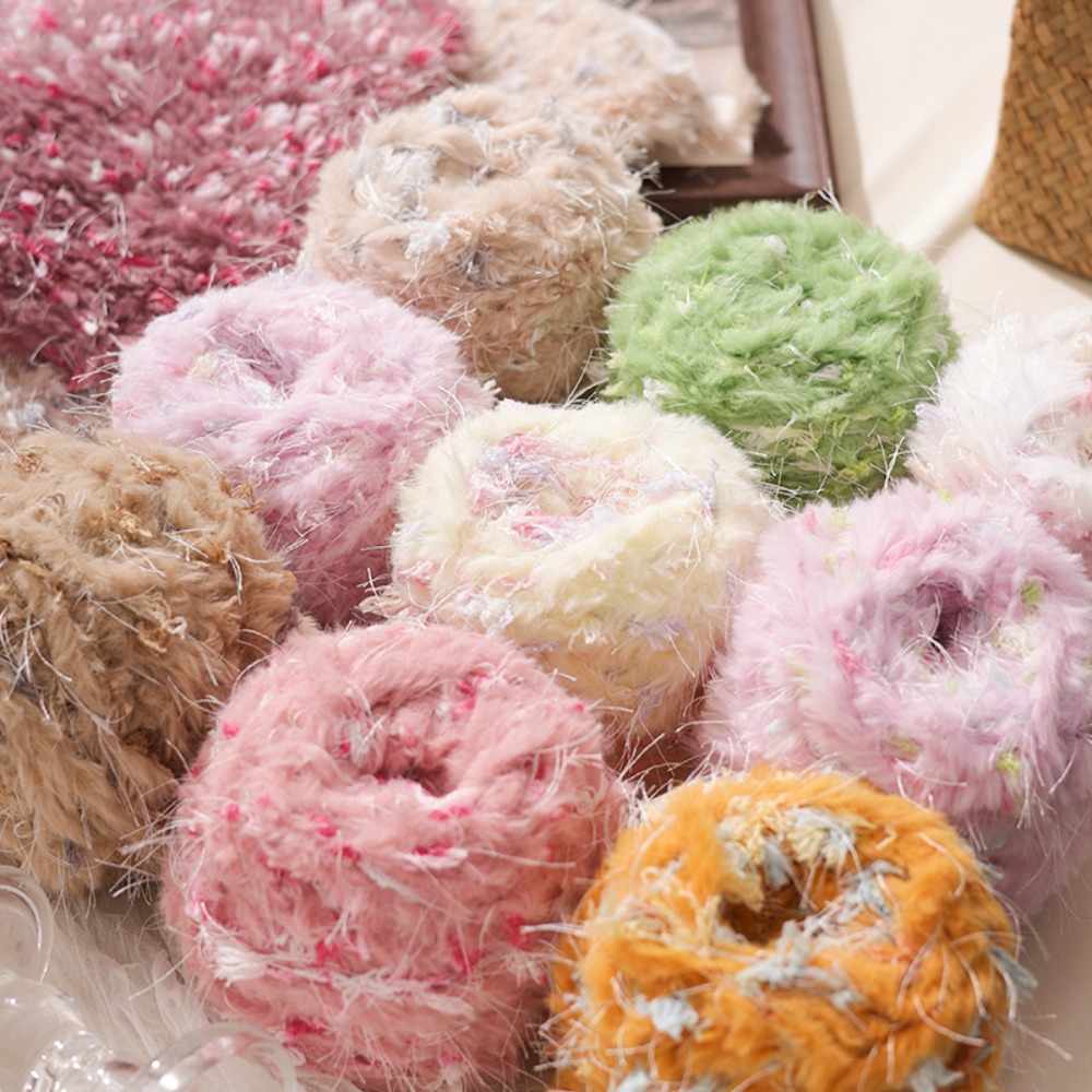 Embroidery Hat Machine - Faux Fur Blend Yarn, 100g Candy