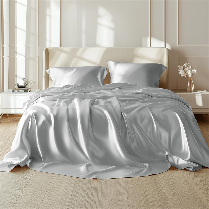 Linen Fabric Natural - Luxury 100% Mulberry Silk Flat Sheet