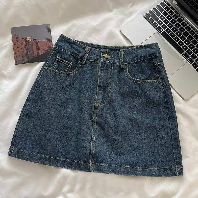 Embroidery In The Piece - Y2K Denim Skirt Set: Vintage Japanese