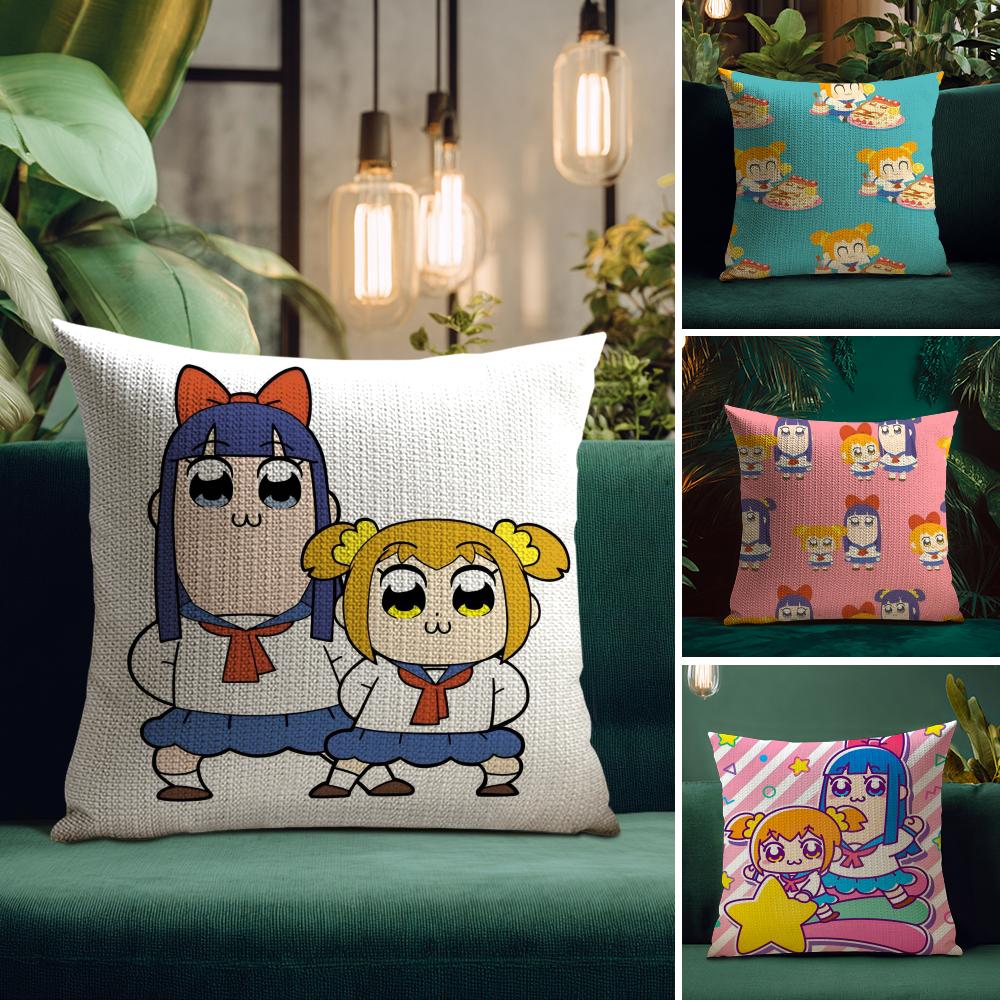 Linen Fabric Natural - Cute Anime Pop Team Epic Pillow