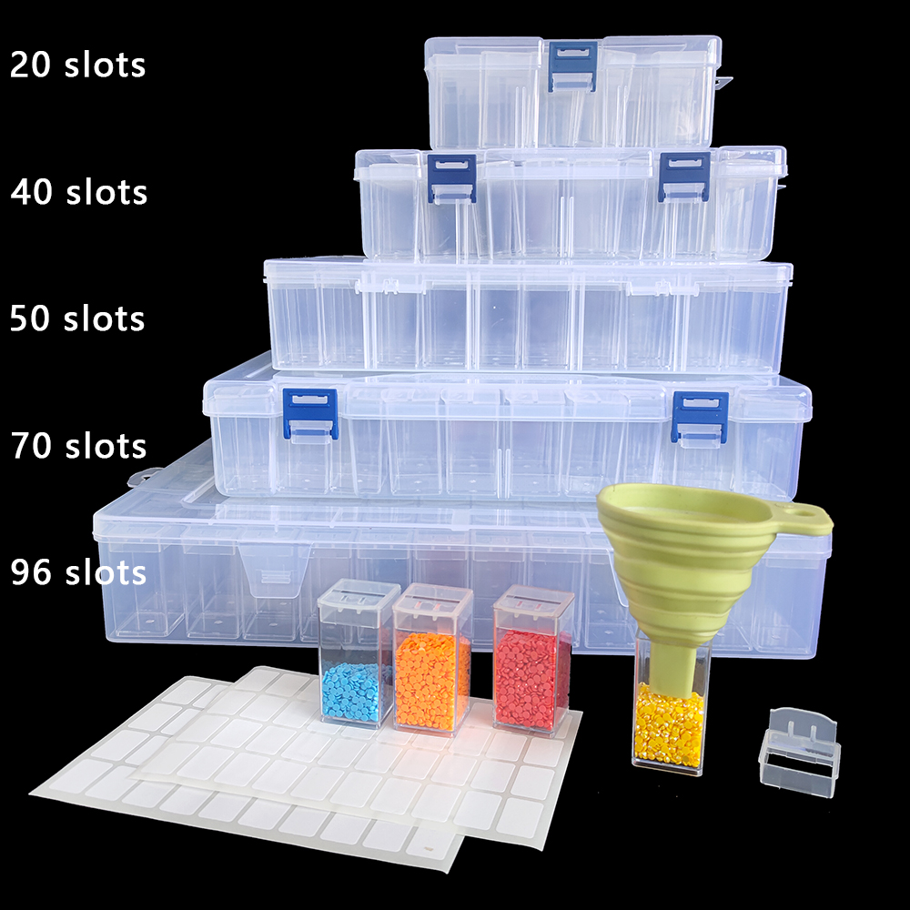 Embroidery Handicraft - Square Plastic Diamond Painting Storage Box