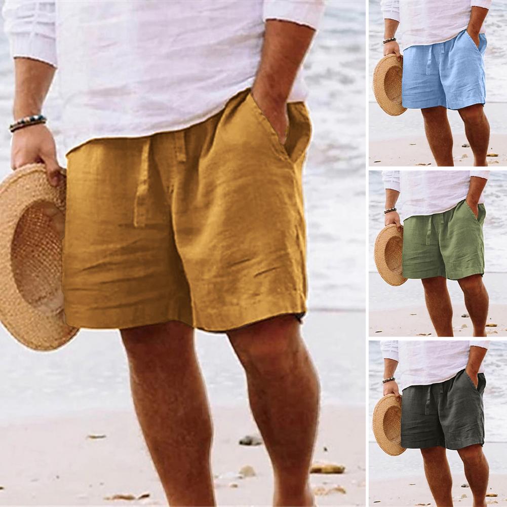Linen Fabric Natural - 2024 New Men'S Cotton Linen Shorts