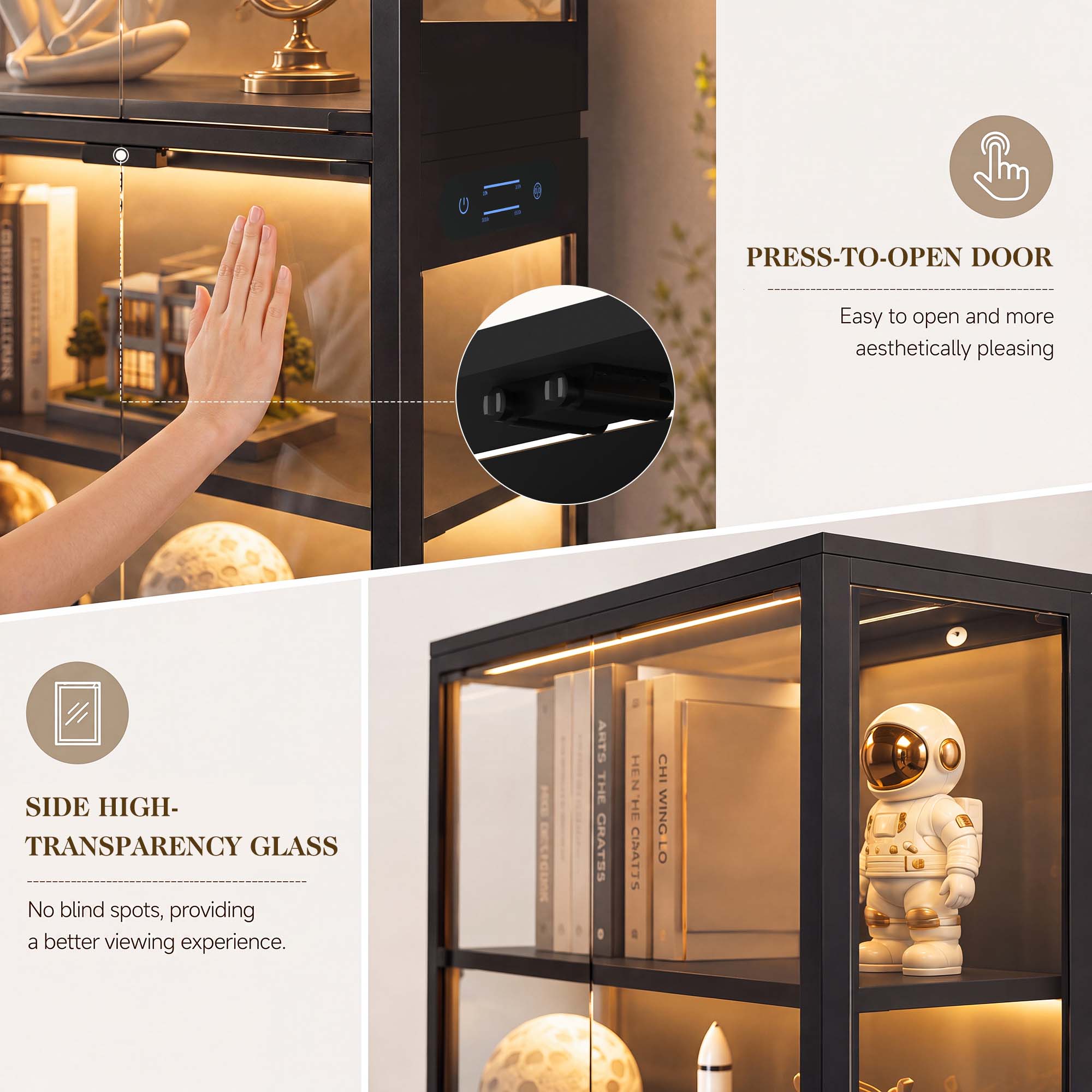 TCGBKAF 5‑Tier Display Cabinet - Frame Display Wood recension och pris