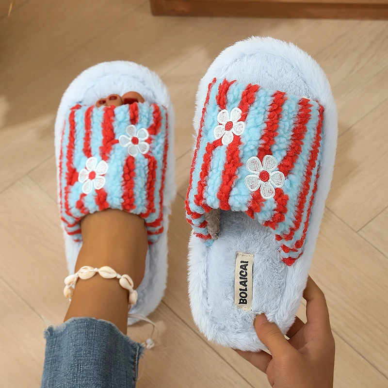 Flower Embroidery Stripe Plush - Embroidery Handicraft recension och pris