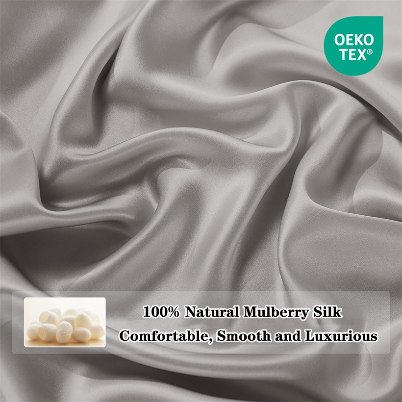 Luxury 100% Mulberry Silk Flat - Linen Fabric Natural recension och pris
