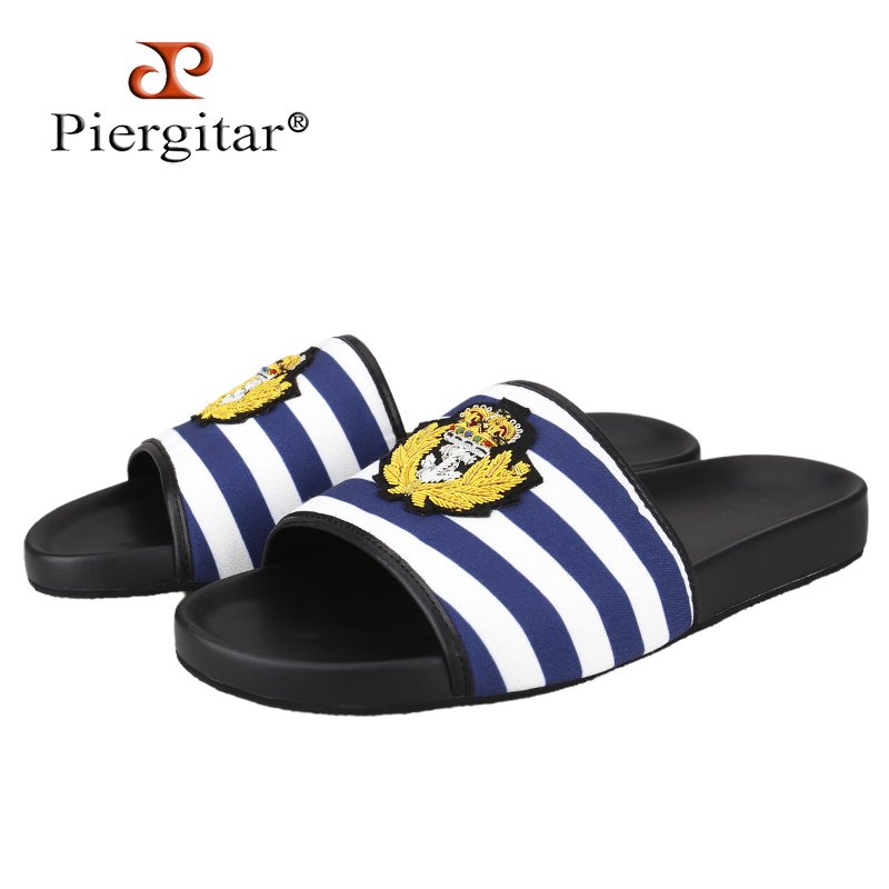 Piergitar Blue And White Check - Embroidery Canvas recension och pris
