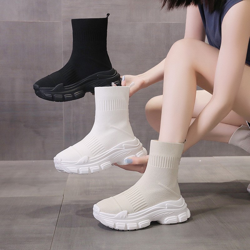 Sock boots women's summer new  - Embroidery Canvas recension och pris