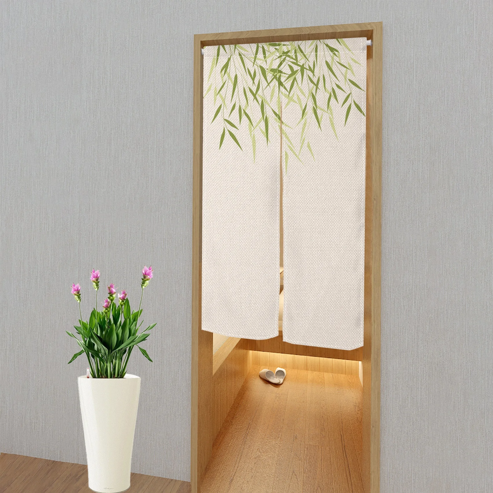 Nature Inspired Noren Door Cur - Linen Fabric Natural recension och pris