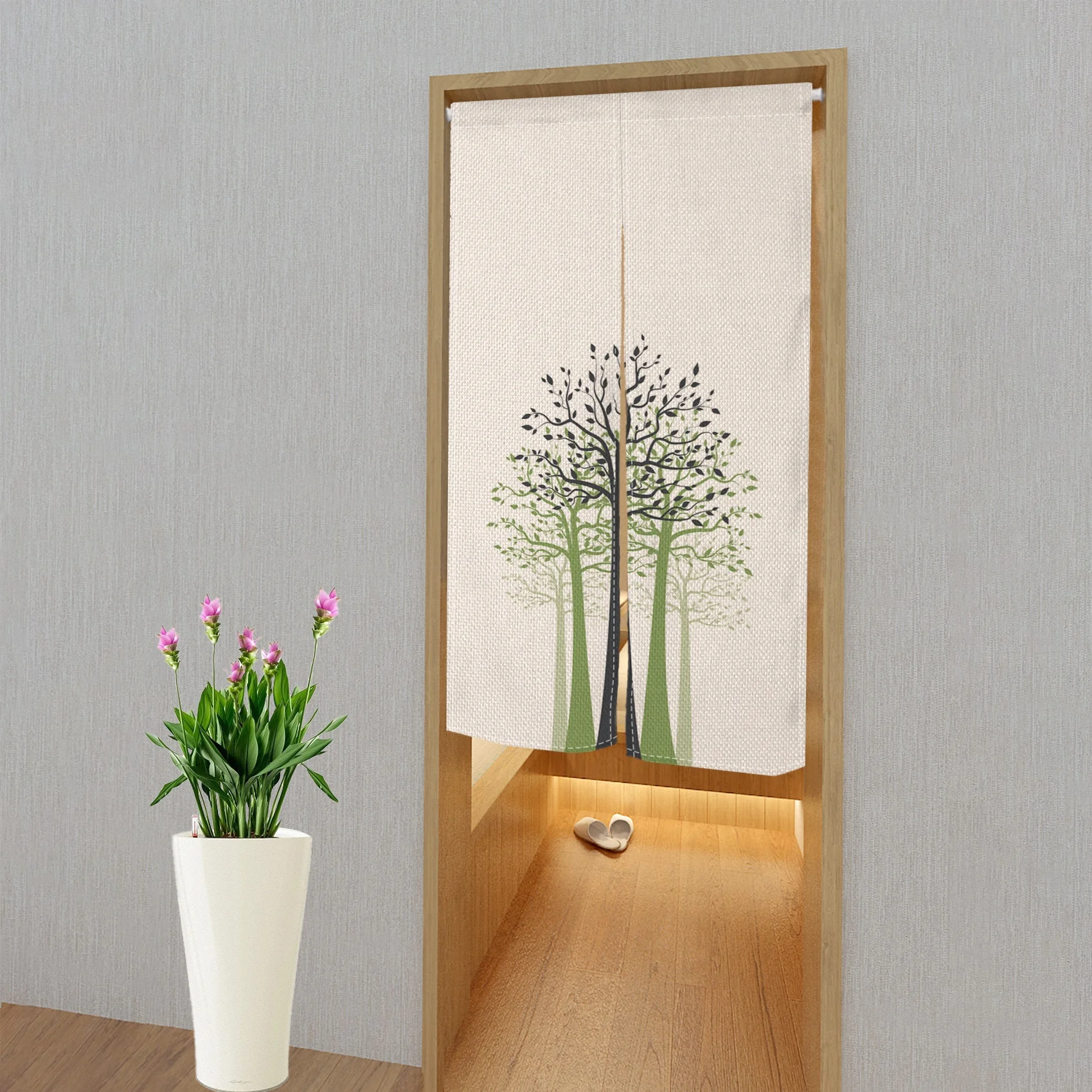 Nature Inspired Noren Door Cur - Linen Fabric Natural recension och pris