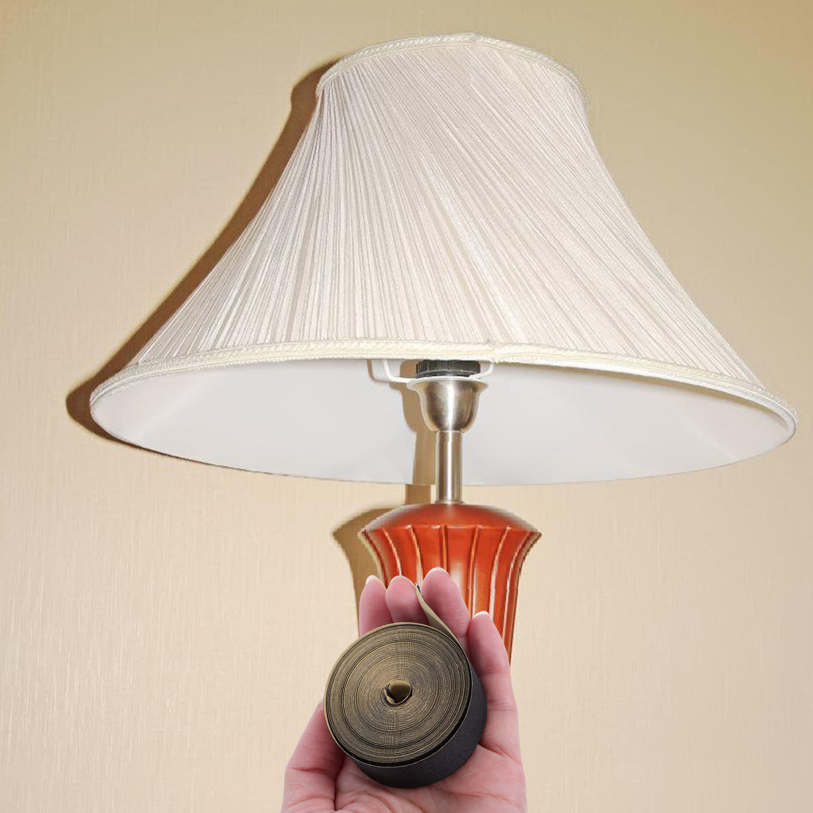 5M Lamp Shade Binding Tape Nat - Linen Fabric Natural recension och pris