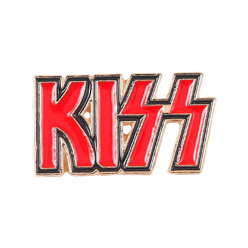 KISS Band Pin English Letters  - Embroidery Initials recension och pris