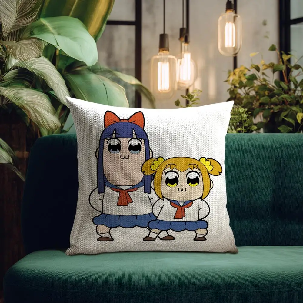 Cute Anime Pop Team Epic Pillo - Linen Fabric Natural recension och pris
