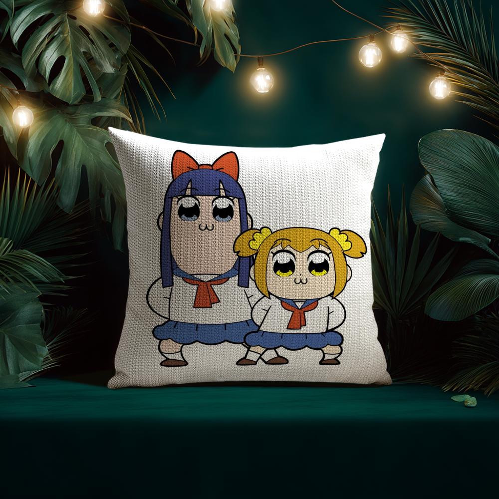 Cute Anime Pop Team Epic Pillo - Linen Fabric Natural recension och pris