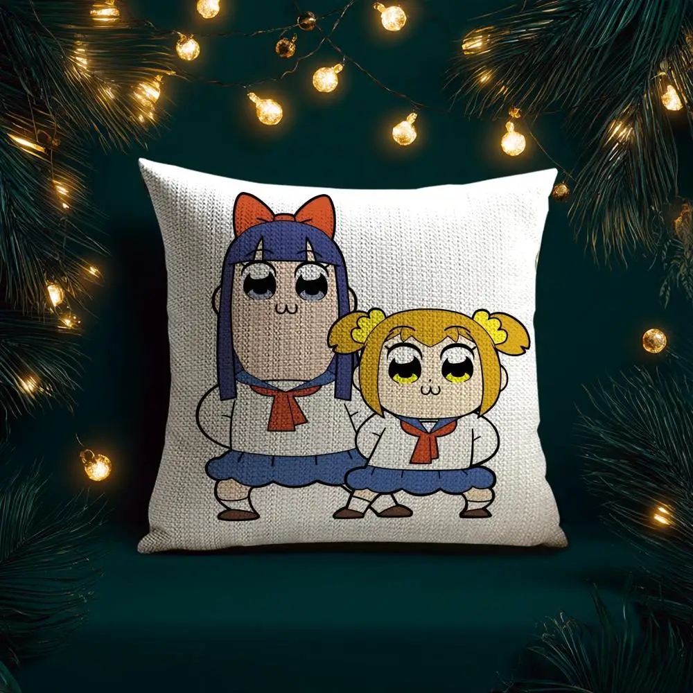 Cute Anime Pop Team Epic Pillo - Linen Fabric Natural recension och pris