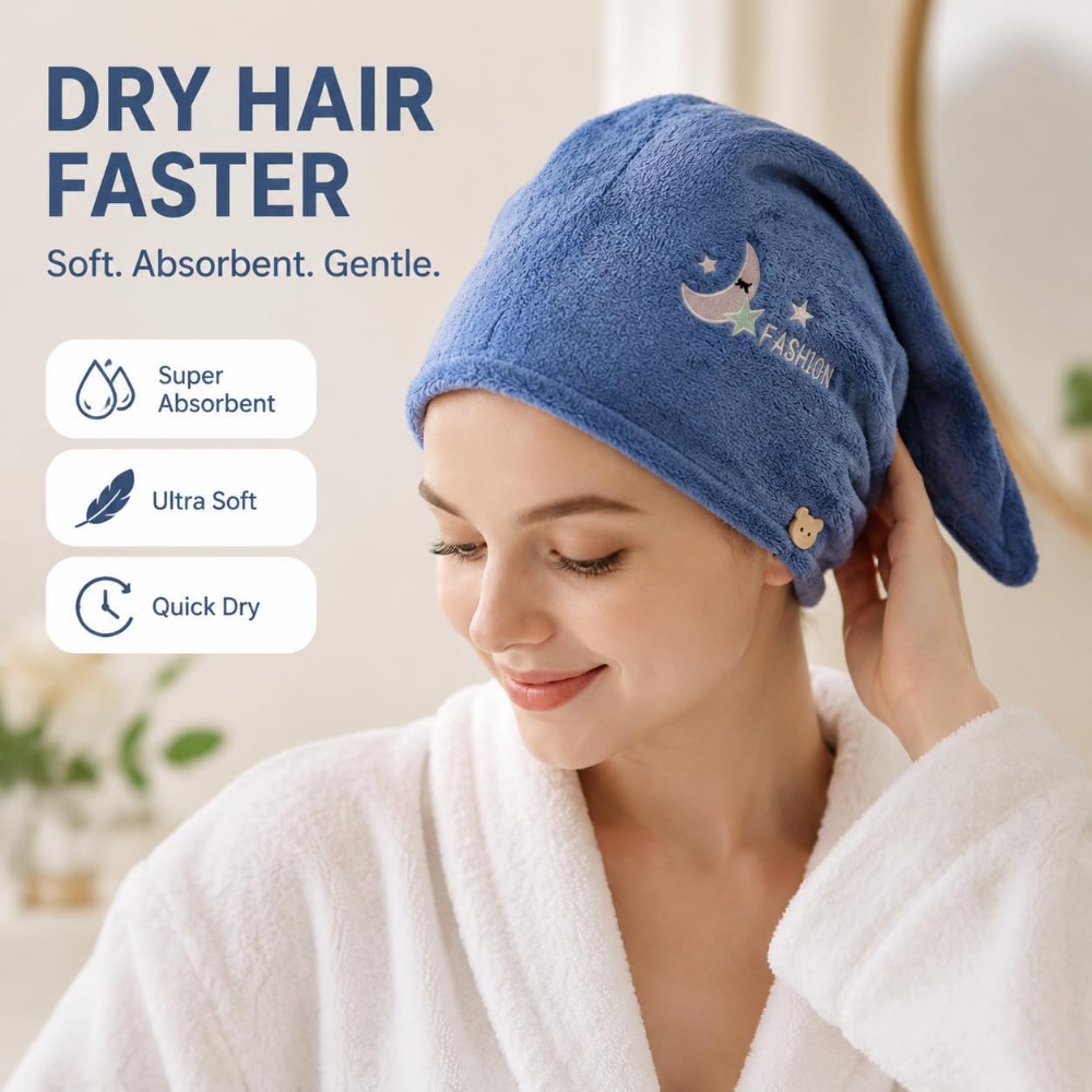 2 Packs Dry Hair Towel, Hair D - Embroidery Hat Machine recension och pris