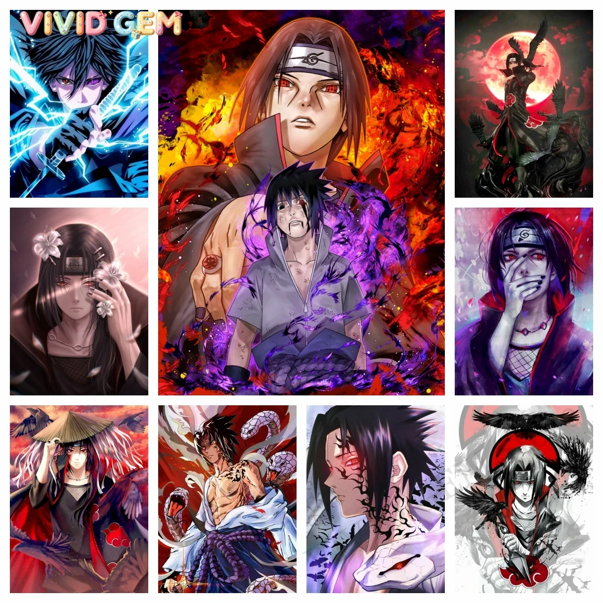 VIVID GEM Uchiha Itachi 5D DIY - Embroidery Art recension och pris