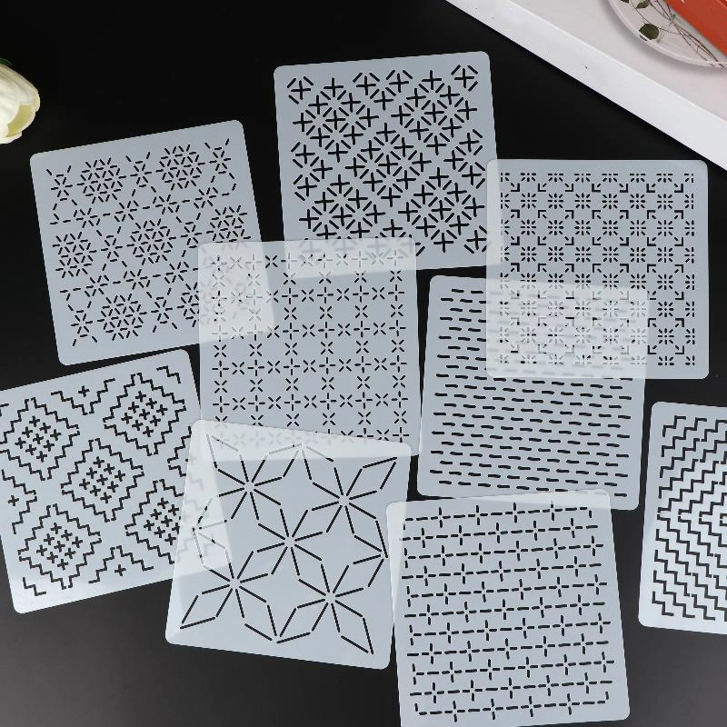 9/32Pcs Sashiko Embroidery Tem - Embroidery Handicraft recension och pris