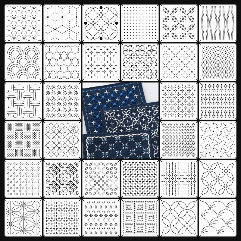9/32Pcs Sashiko Embroidery Tem - Embroidery Handicraft recension och pris