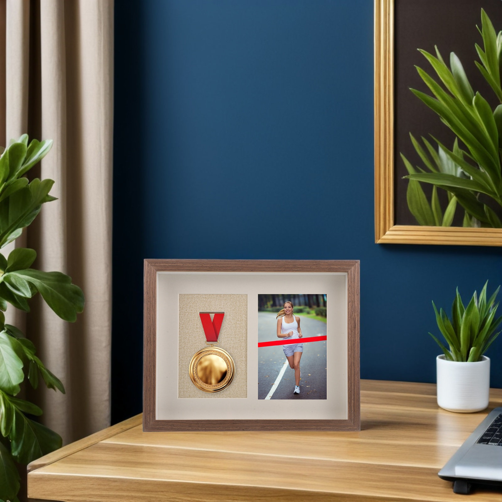 Single Medal Display Case Wood - Frame Display Wood recension och pris