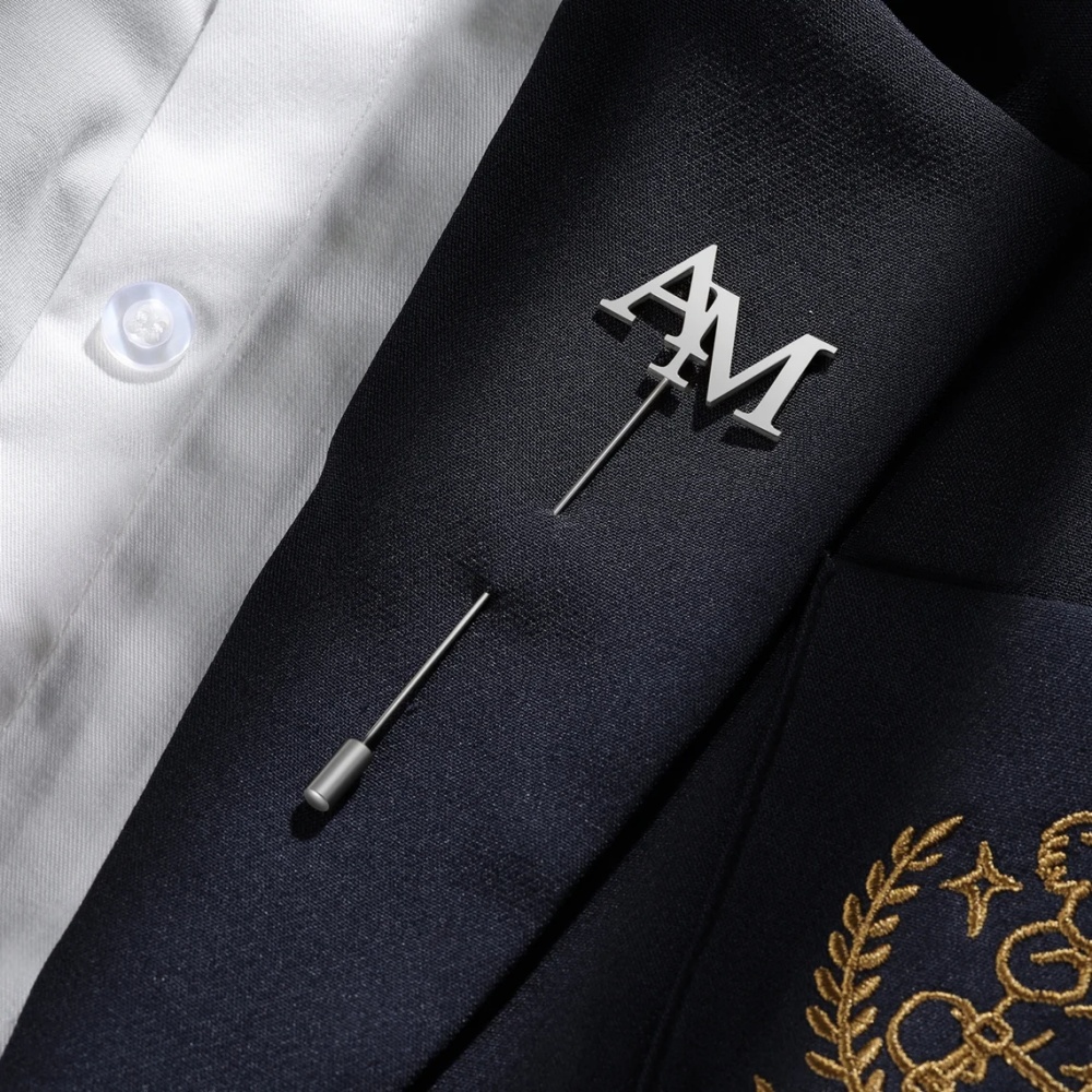 Custom Initials Brooch Men Sta - Embroidery Initials recension och pris