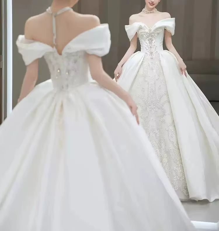 Chic Wedding Dresses Off Shoul - Embroidery Beads recension och pris
