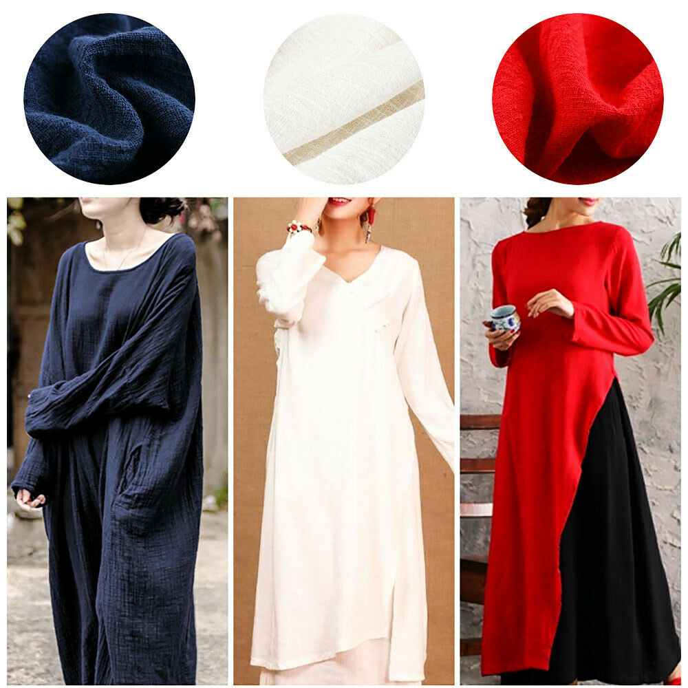 Colorful Thin Linen Cotton Cre - Linen Fabric Natural recension och pris