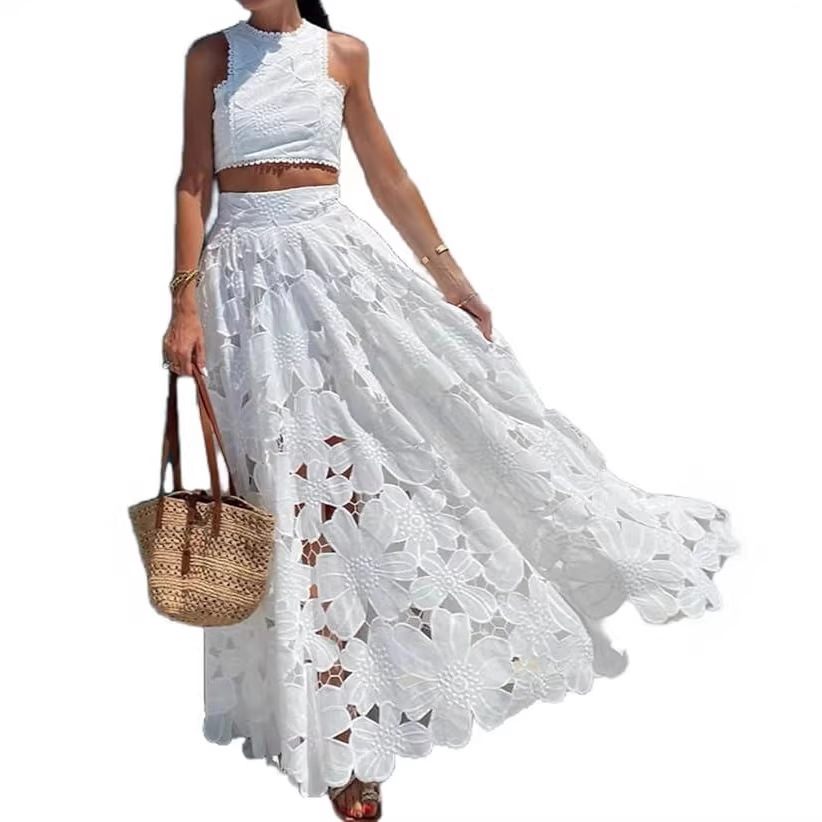 Women's White Floral Lace Embr - Embroidery In The Piece recension och pris